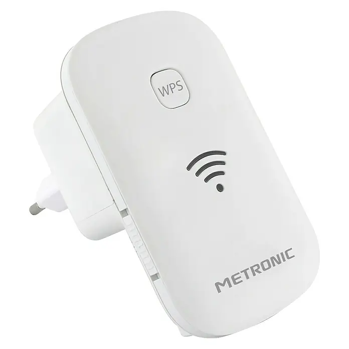 Metronic Repetidor WiFi 300 Mbps con botón On/off - Blanco - Vista angular