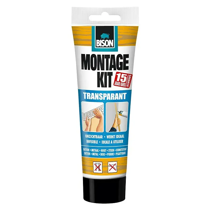 Bison Montagelijm - Transparant, 250 g, Tube - Vooraanzicht