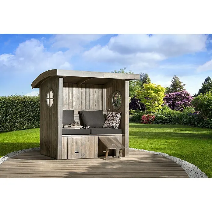 Weka Gartenlaube Merano - L x B x H: 134 x 198 x 186 cm, Silber - Stimmungsaufnahme