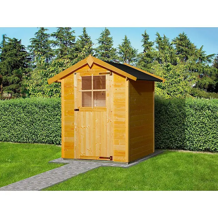 Weka Gartenhaus 317 - B x T: 191 x 171 cm, Holz, Wandstärke: 19 mm, Lasiert - Stimmungsaufnahme