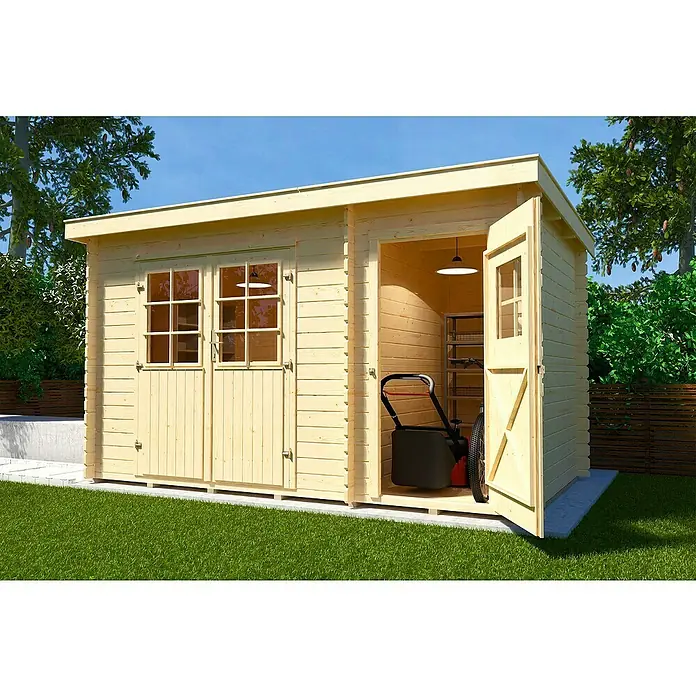 Weka Gartenhaus 254 - B x T: 394 x 296 cm, Holz, 9,25 m², Wandstärke: 28 mm - Stimmungsaufnahme