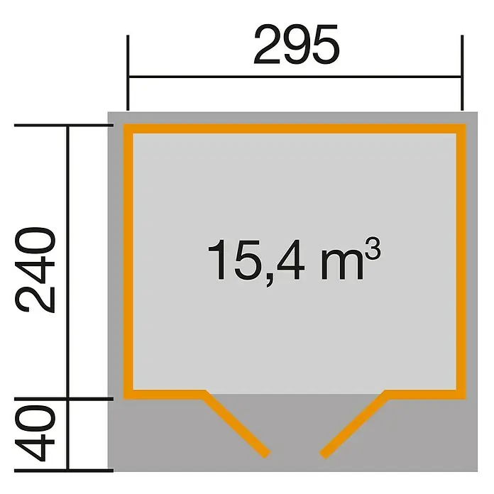 Weka Gartenhaus 179 - B x T: 354 x 311 cm, Holz, 7,109 m², Wandstärke: 28 mm, Grau/Weiß