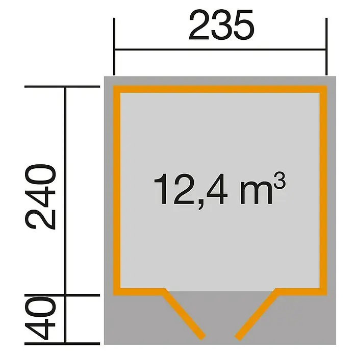 Weka Gartenhaus 179 - B x T: 280 x 314 cm, Holz, 5,663 m², Wandstärke: 28 mm, Grau/Weiß
