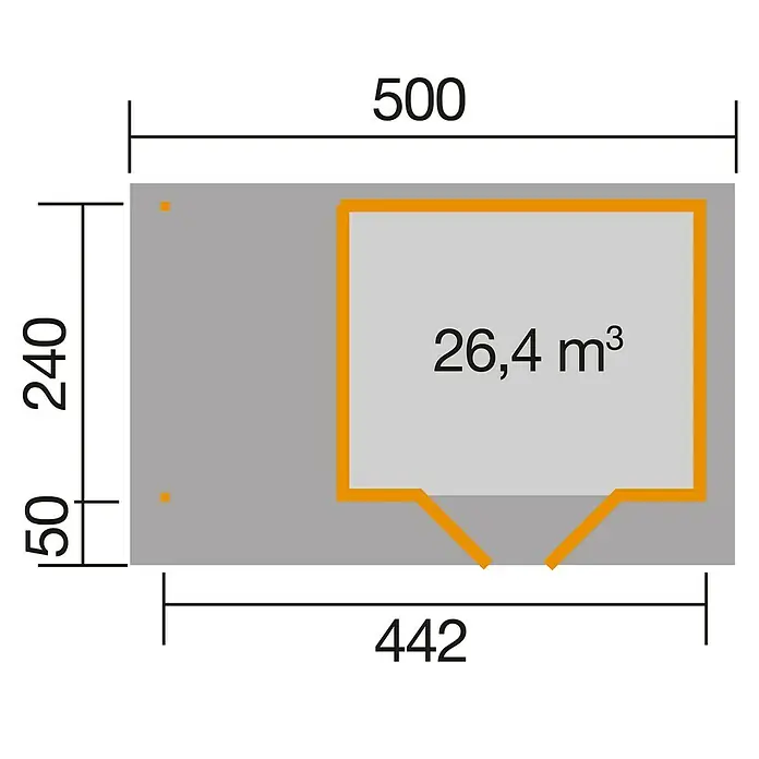 Weka Gartenhaus Designhaus 126 A+ - B x T: 500 x 316 cm, Holz, 10,652 m², Wandstärke: 28 mm, Natur