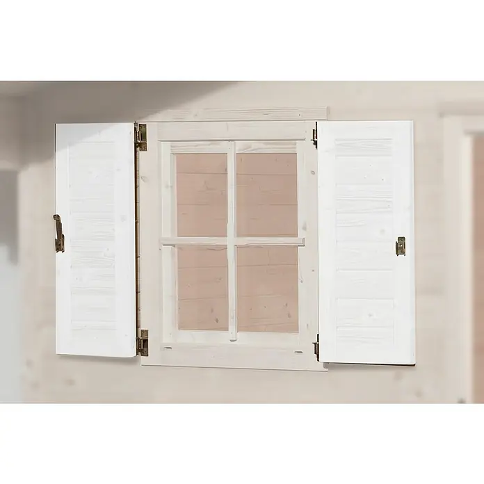 Weka Fensterladen zweiseitig - Passend für: Fenster B x H: 69 x 79 cm, Weiß - Detailaufnahme