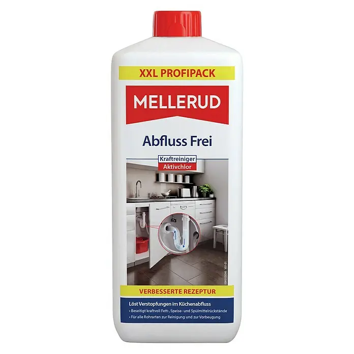 Mellerud Kraftreiniger Abfluss Frei Aktivchlor - 1,75 l, Flasche - Vorderansicht