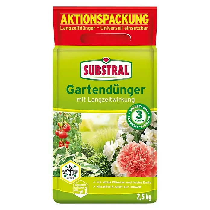Substral Gartendünger mit Langzeitwirkung - 2,5 kg - Vorderansicht
