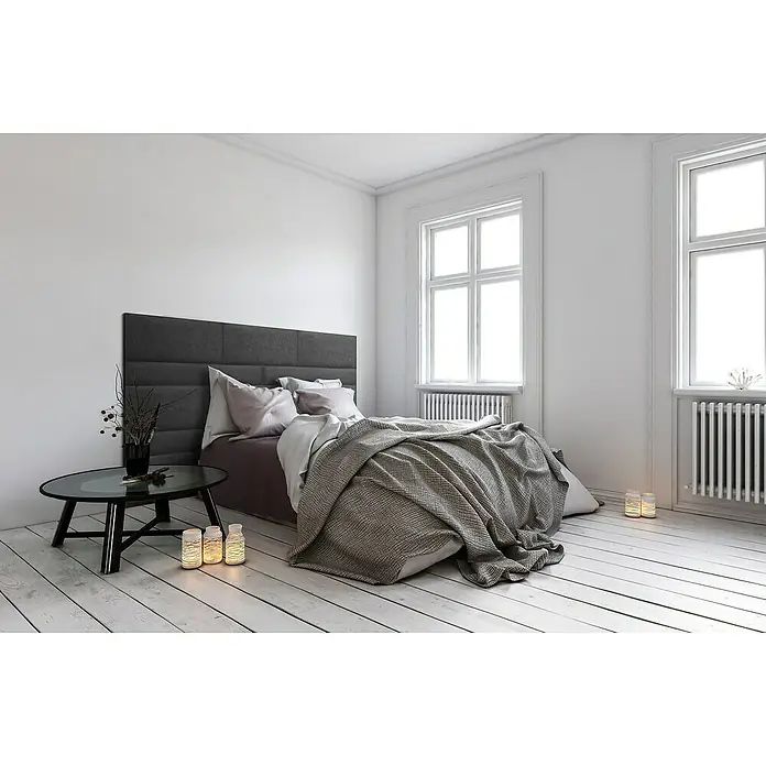 Fllow Deko-Wandpolster Velvet - Anthrazit, 90 x 15 cm - Stimmungsaufnahme