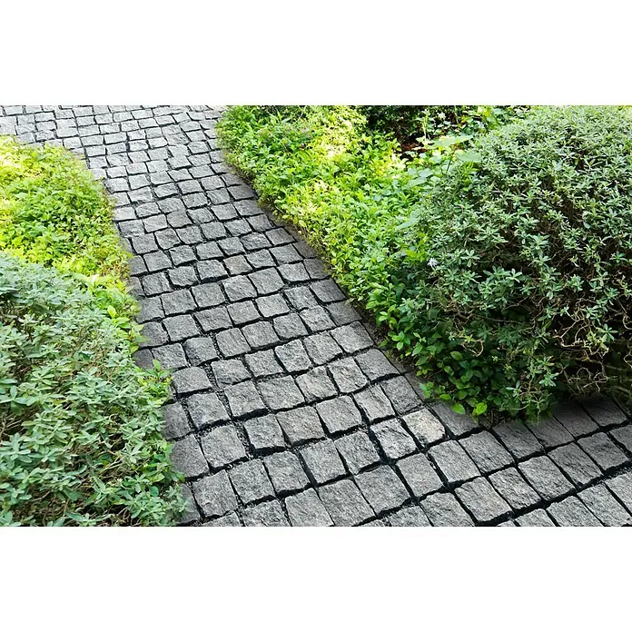 Basaltpflaster - Schwarz, Maße Stein: 4 - 6 cm, Basalt, 15 kg - Stimmungsaufnahme