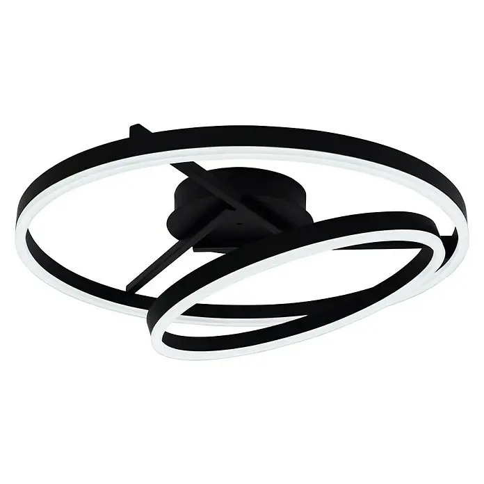 Tween Light LED-Deckenleuchte rund Two Rings - 40 W, Ø x H: 600 mm x 23 cm, Schwarz - Ansicht von unten
