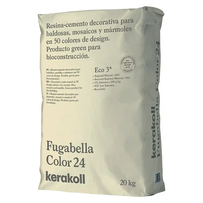 Kerakoll Sellador de resina  - cemento Fugabella - Tono de color: 24, 20 kg - Vista frontal
