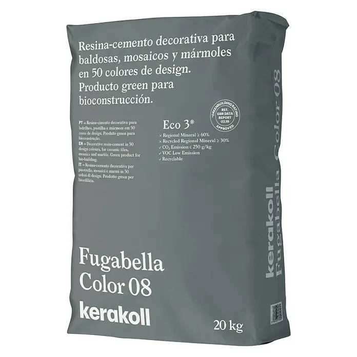 Kerakoll Sellador de resina  - cemento Fugabella - Tono de color: 08, 20 kg - Vista frontal