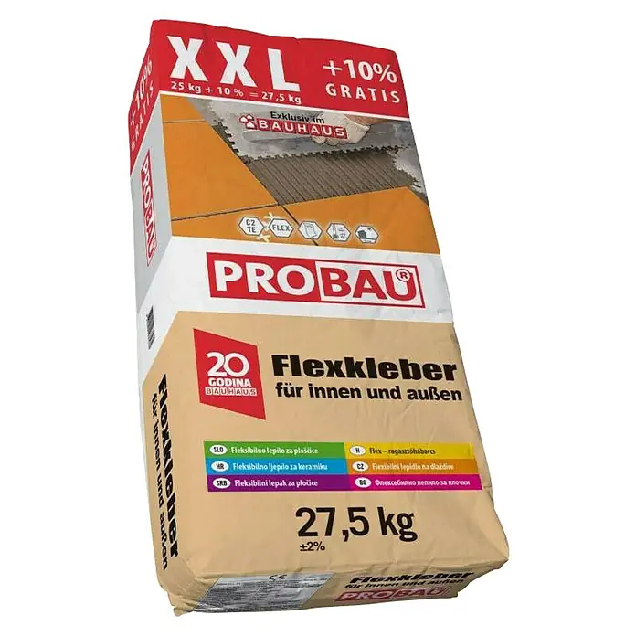 Probau Fleksibilno ljepilo XXL 27,5 kg - Područje uporabe: Na otvorenom - Dijagonalni pogled