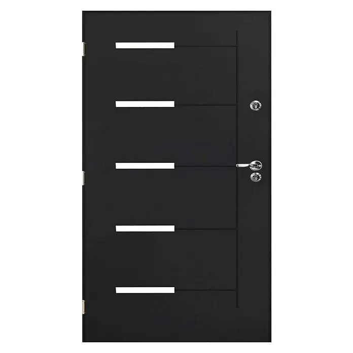 Čelična zaštitna vrata Kankan - D x Š x V: 55 x 800 x 2.000 mm, DIN lijevo, Antracit - Pogled sprijeda