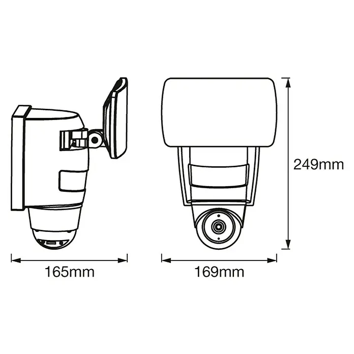 Osram Smart+ LED-Außenwandleuchte Wifi Flood Camera - 24 W, 169 x 163 x 250 mm, Dunkelgrau, IP44