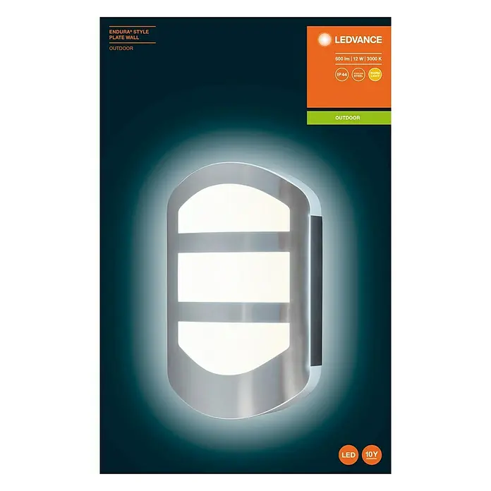 Osram Endura Style LED-Außenwandleuchte - 12 W, 180 x 54 x 280 mm, Edelstahl, IP44 - Draufsicht