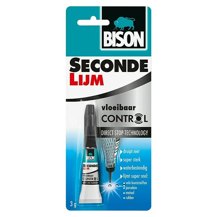 Bison Secondelijm Vloeibaar Control - 3 g - Vooraanzicht