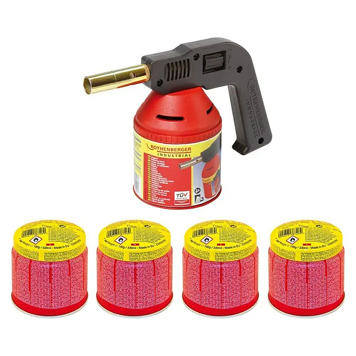 Rothenberger Industrial Lötlampen-Set - 5 -tlg., Höchsttemperatur: 650 °C - Diagonale Ansicht
