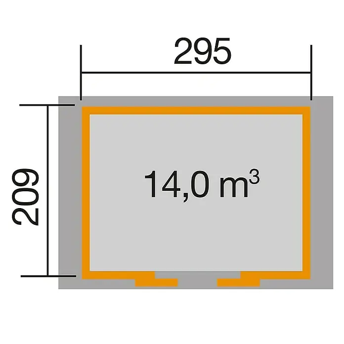 Weka Gerätehaus 228 - B x T: 344 x 241 cm, Holz, 6,343 m², Wandstärke: 21 mm, Natur