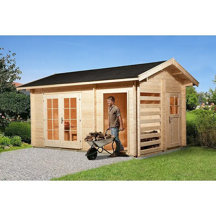 Weka Gartenhaus 150 - B x T: 534 x 385 cm, Holz, 13,5 m², Wandstärke: 28 mm - Stimmungsaufnahme