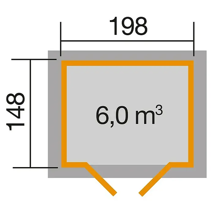 Weka Gartenhaus 323 - Holz, 2,93 m², Wandstärke: 19 mm, Unbehandelt