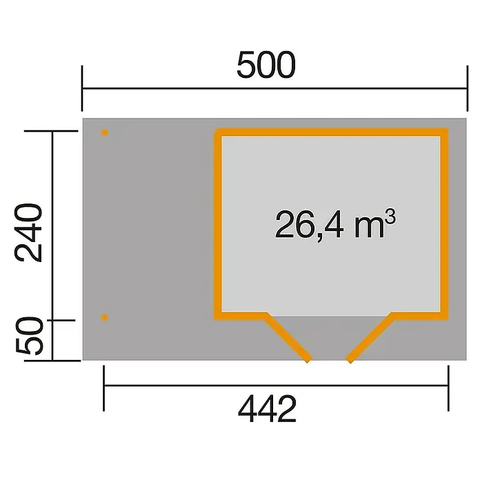 Weka Gartenhaus Designhaus 126 B+ - B x T: 645 x 316 cm, Holz, 14,219 m², Wandstärke: 28 mm, Schwedenrot/Weiß
