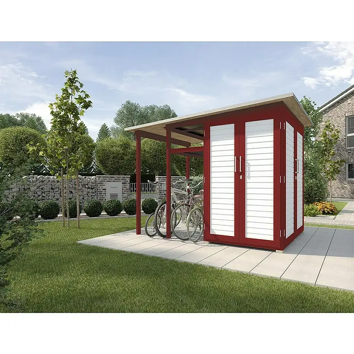 Weka Geräteschrank-Erweiterungsmodul Family - Passend für: Weka GartenQ Geräteschrank Multi, Schwedenrot - Stimmungsaufnahme
