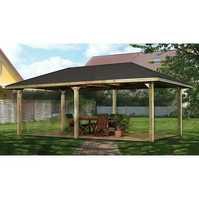 Weka Pavillon Gartenoase 651 B - L x B: 380 x 678 cm - Stimmungsaufnahme