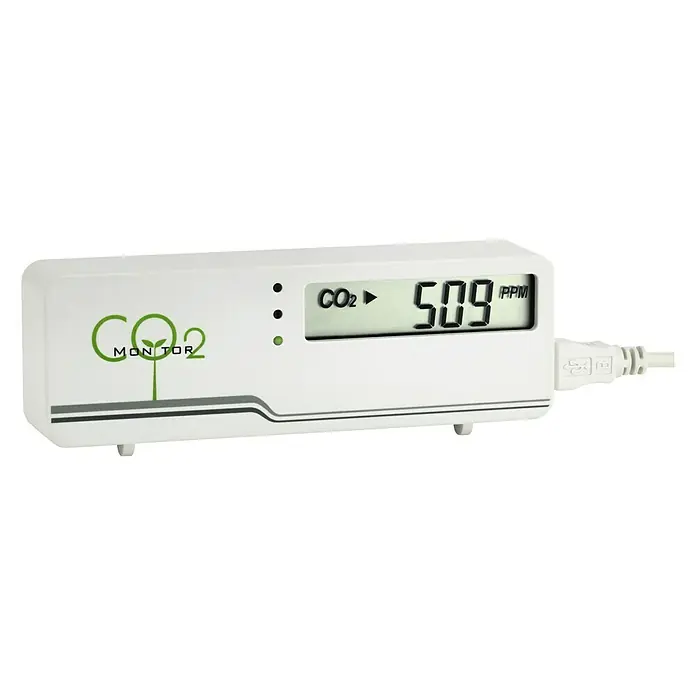 TFA Dostmann Kohlendioxidmelder AirCo2ntrol Mini - L x B x H: 116 x 24 x 42 mm, Netzbetrieben - Diagonale Ansicht