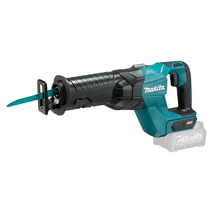 Makita XGT 40 V max. Akku-Säbelsäge JR001GZ - 40 V, Ohne Akku, Leerlaufhubzahl: 0 - 3.000 Hübe/min - Diagonale Ansicht