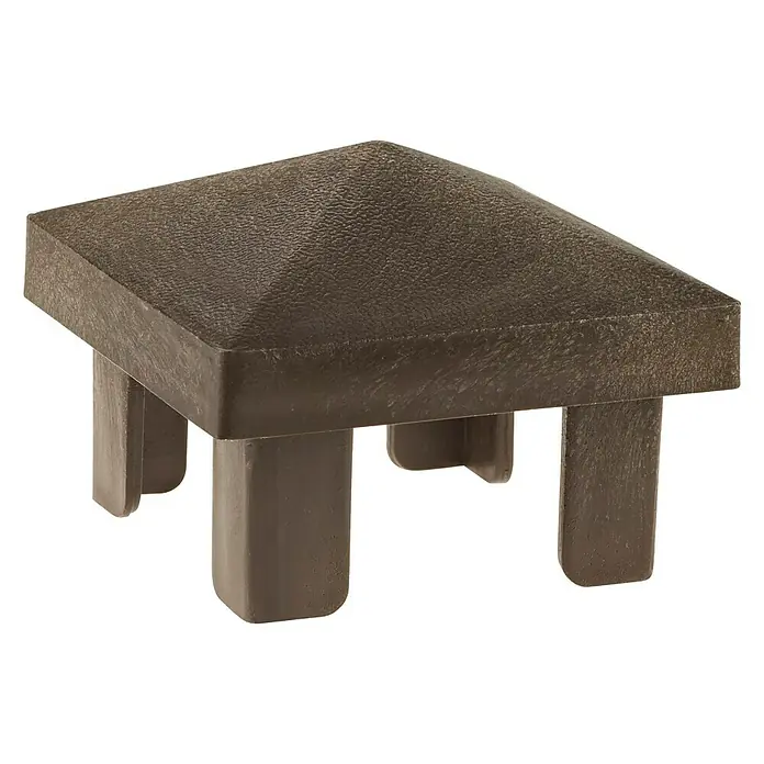 Pfostenkappe - 73,5 x 73,5 mm, Braun - Diagonale Ansicht