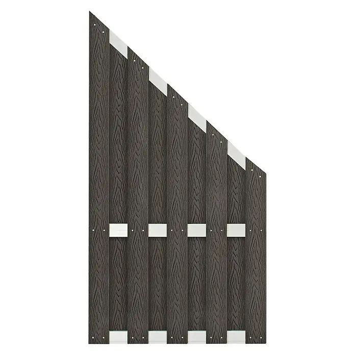 Sichtschutzelement Madrid - 90 x 180/90 cm, Abgeschrägt, Anthrazit - Draufsicht