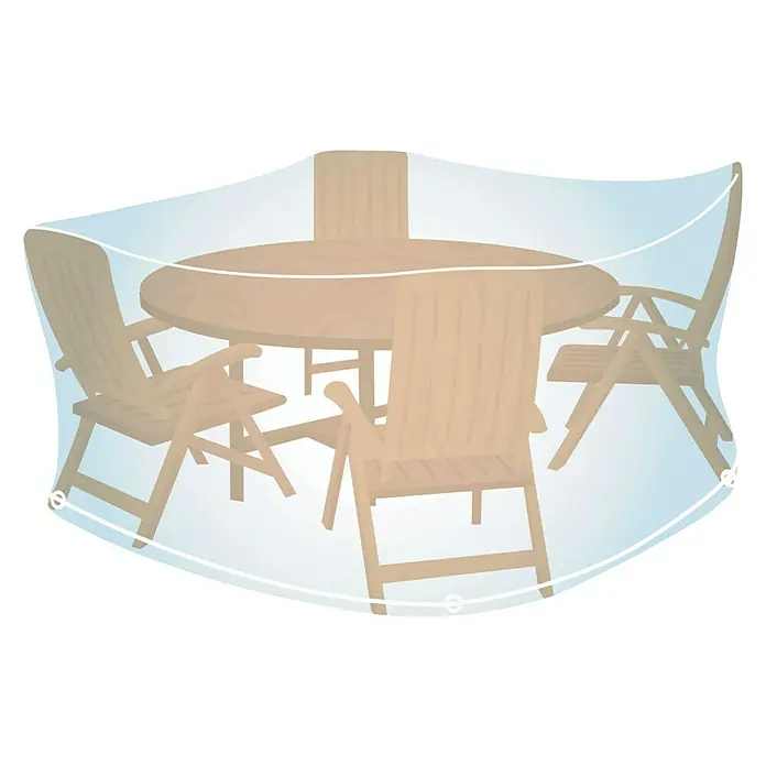 Campingaz Funda protectora para mesa de jardín redonda M - Ø x Al: 150 x 90 cm, Polipropileno - Vista angular