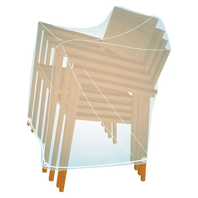 Campingaz Funda protectora para sillas apilables - Transparente, L x An x Al: 60 x 60 x 105 cm - Vista de perfil izquierdo