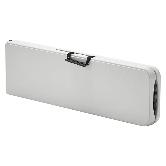 Banco plegable Every - L x An x Al: 180 x 28 x 43 cm, Blanco - Vista angular