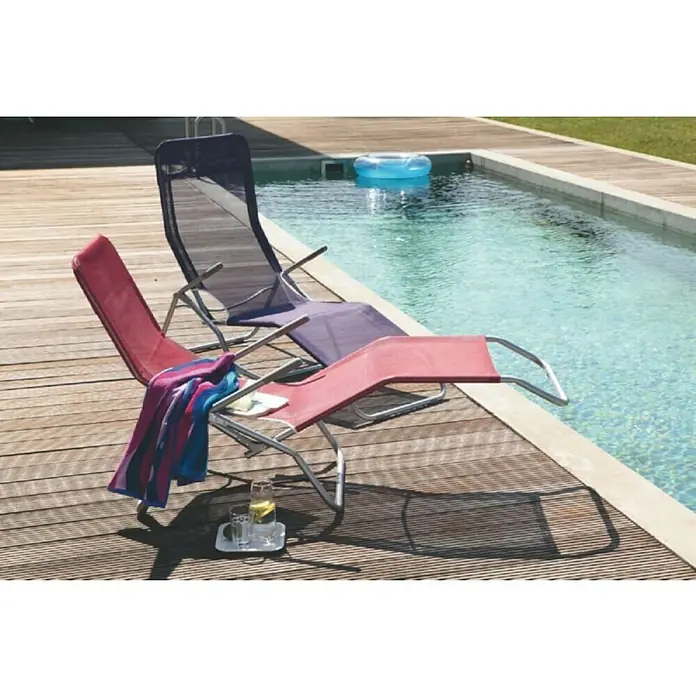 Stolica za plažu Marissa - 137 x 59 x 105 cm, Tekstil, Tirkizno - Živopisni prikaz