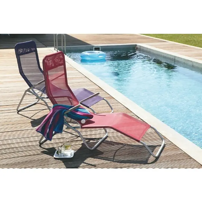 Stolica za plažu Marissa - 137 x 59 x 105 cm, Tekstil, Tirkizno - Živopisni prikaz