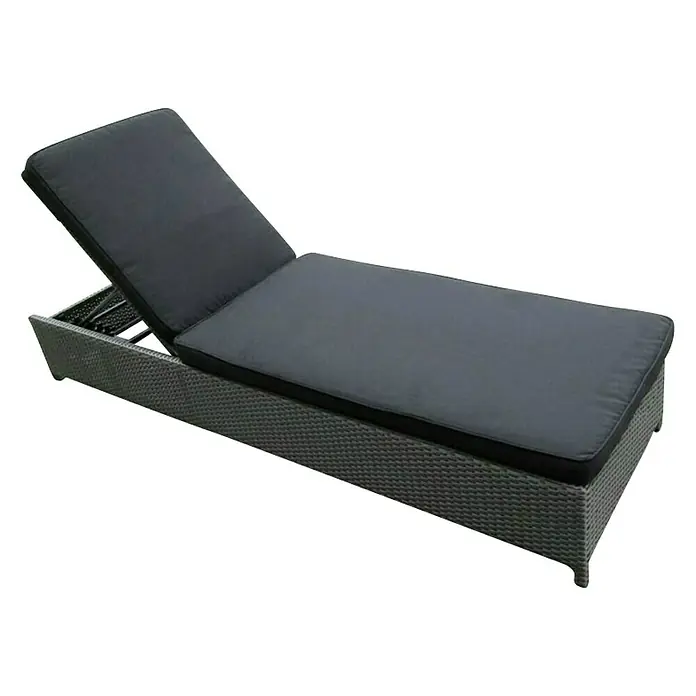 Sunfun Neila Ležaljka za sunčanje - Š x D x V: 62 x 198 x 29 cm, Antracit, S podesivim naslonom za leđa - Dijagonalni pogled