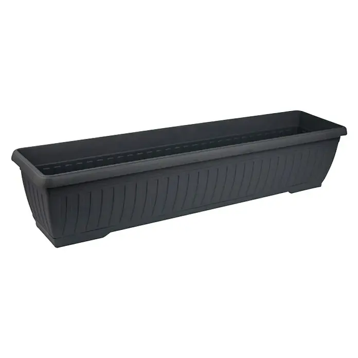 Plastična žardinjera Jadran - Vanjska dimenzija (D x Š x V): 80 x 20 x 17 cm, Antracit - Dijagonalni pogled
