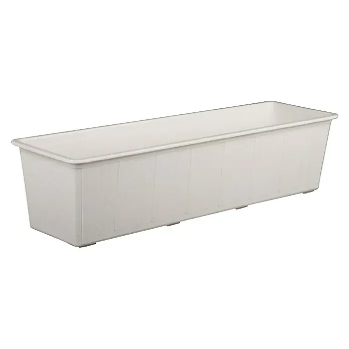 Plastična žardinjera - Vanjska dimenzija (D x Š x V): 60 x 17 x 14 cm, Bijele boje - Dijagonalni pogled