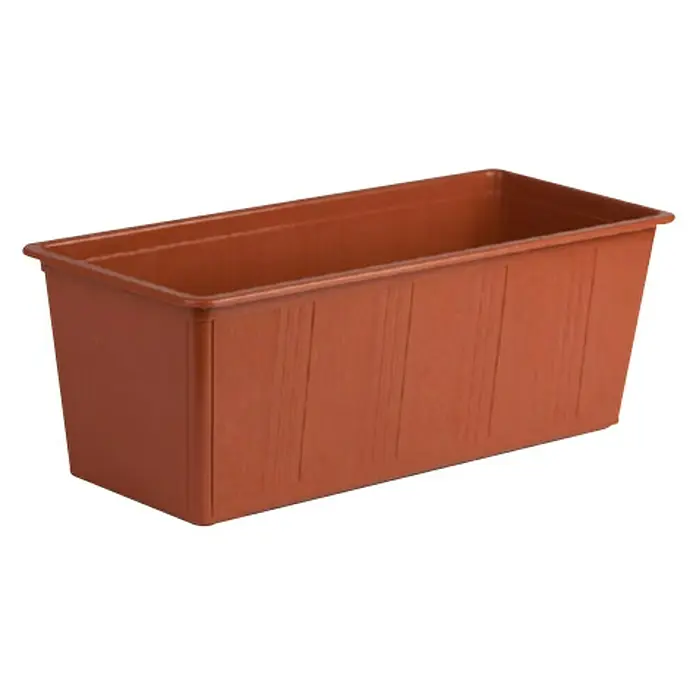 Plastična žardinjera - Vanjska dimenzija (D x Š x V): 40 x 17 x 14 cm, Terakota - Dijagonalni pogled