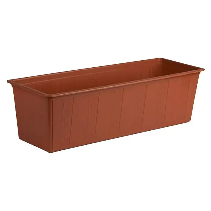 Plastična žardinjera - Vanjska dimenzija (D x Š x V): 50 x 17 x 14 cm, Terakota - Dijagonalni pogled