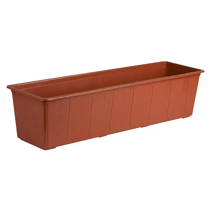Plastična žardinjera - Vanjska dimenzija (D x Š x V): 80 x 17 x 14 cm, Terakota - Dijagonalni pogled