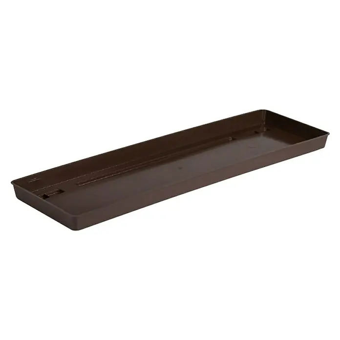 Podložak za žardinjeru za cvijeće - 50 x 15 x 3 cm, Smeđe boje - Dijagonalni pogled