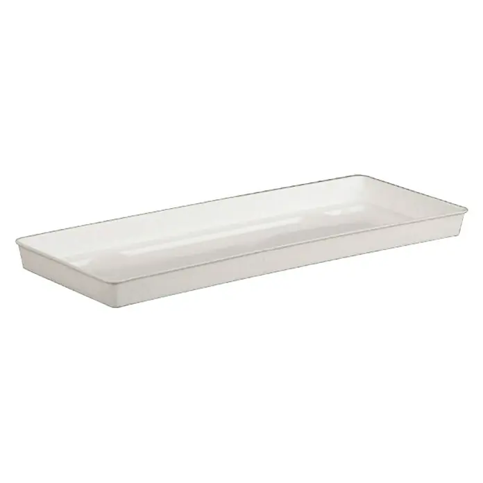 Podložak za žardinjeru za cvijeće - 40 mm x 15 cm x 3 cm, Bijele boje - Dijagonalni pogled
