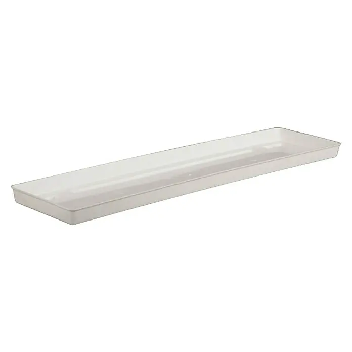 Podložak za žardinjeru za cvijeće - 60 x 15 x 3 cm, Bijele boje - Dijagonalni pogled