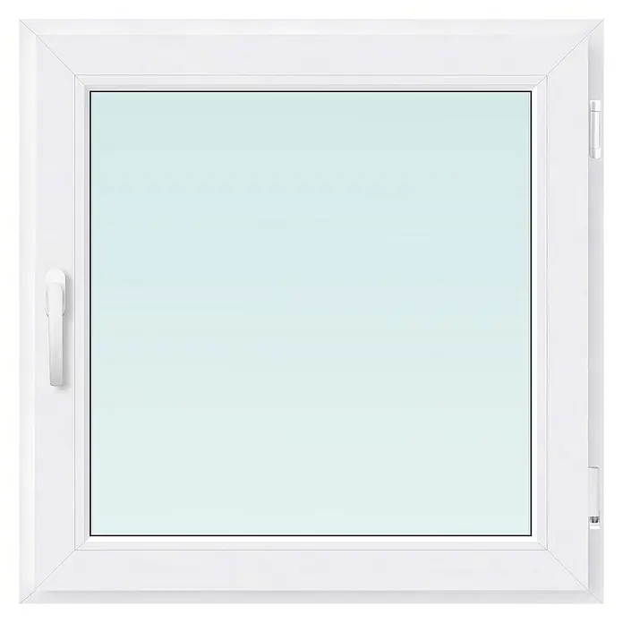 PVC prozor bez kvake - Š x V: 60 x 60 cm, DIN desno, Bijele boje - Pogled sprijeda