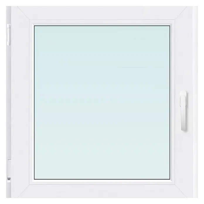 PVC prozor bez kvake, 6 komora, 3 stakla - Š x V: 80 x 90 cm, DIN lijevo, Bijele boje - Pogled sprijeda