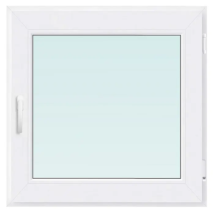 PVC prozor bez kvake, 6 komora, 3 stakla - Š x V: 60 x 60 cm, DIN desno, Bijele boje - Pogled sprijeda
