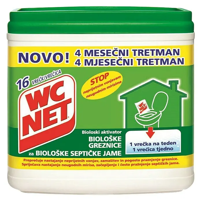 Dodatak vodi za ispiranje WC školjke -WC  Net - 16 kom - Pogled sprijeda